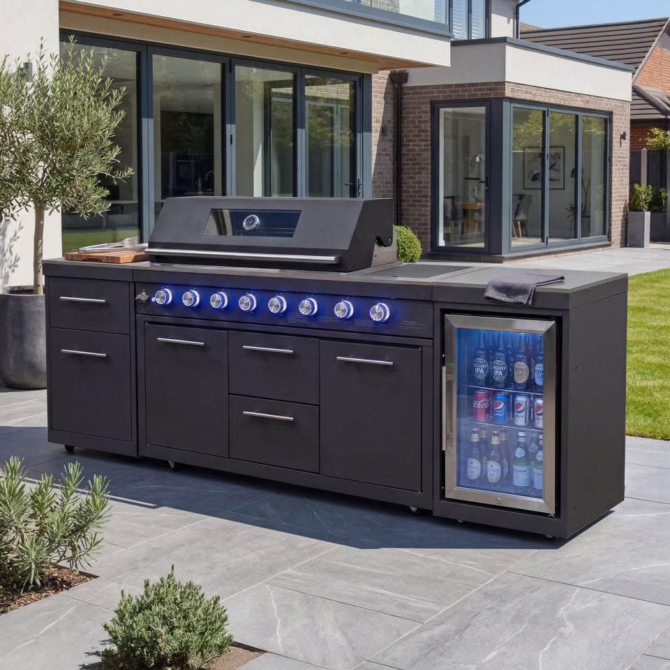 Riley Straight Outdoor Kitchen 6 Burner Gas BBQ S2188-A - Graphite Grey