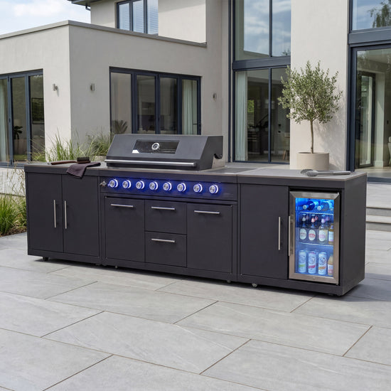 Riley Straight Outdoor Kitchen 6 Burner Gas BBQ S3961-A - Graphite Grey