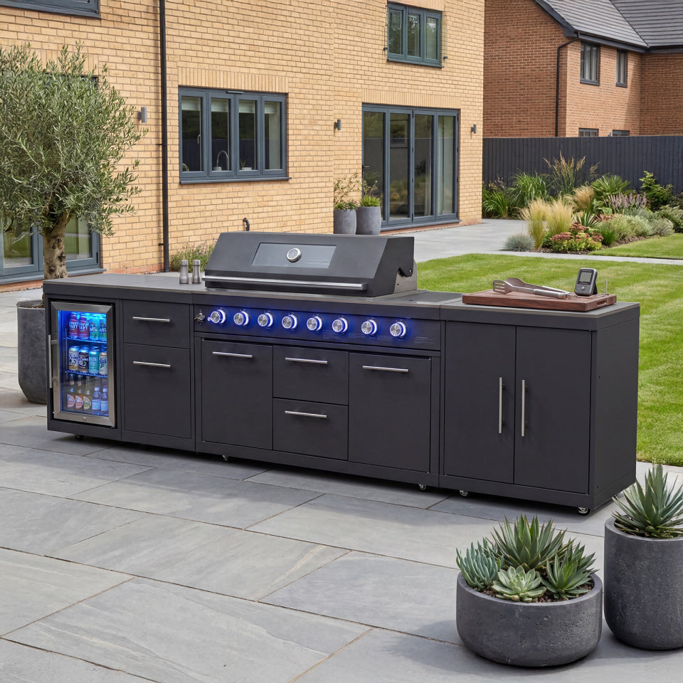 Riley Straight Outdoor Kitchen 6 Burner Gas BBQ S3018-A - Graphite Grey