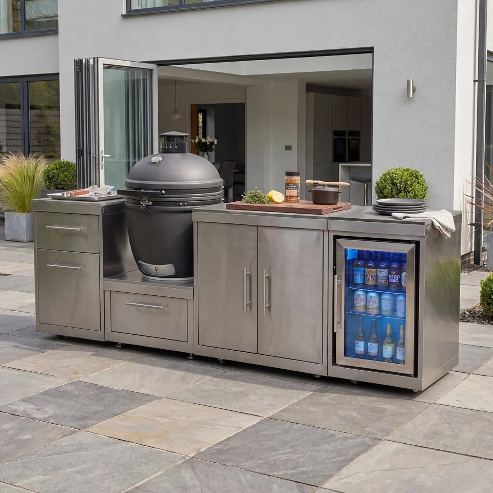 Stanley Straight Outdoor Kitchen Kamado Charcoal BBQ K2450-A - Stainless Steel