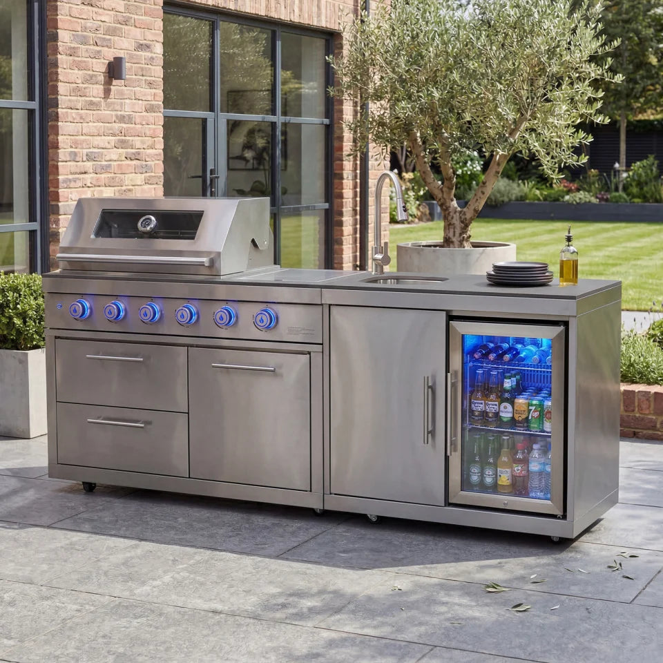 Stanley Straight Outdoor Kitchen 4 Burner Gas BBQ S2131-B - Stainless Steel