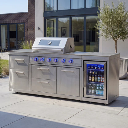 Stanley Straight Outdoor Kitchen 4 Burner Gas BBQ S2188-A - Stainless Steel