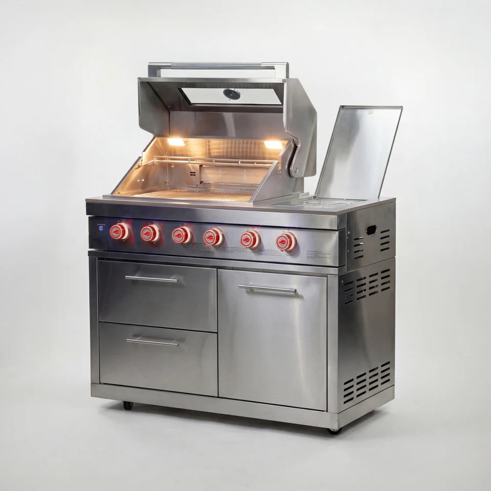 Stanley Straight Outdoor Kitchen 4 Burner Gas BBQ S2508-A - Stainless Steel
