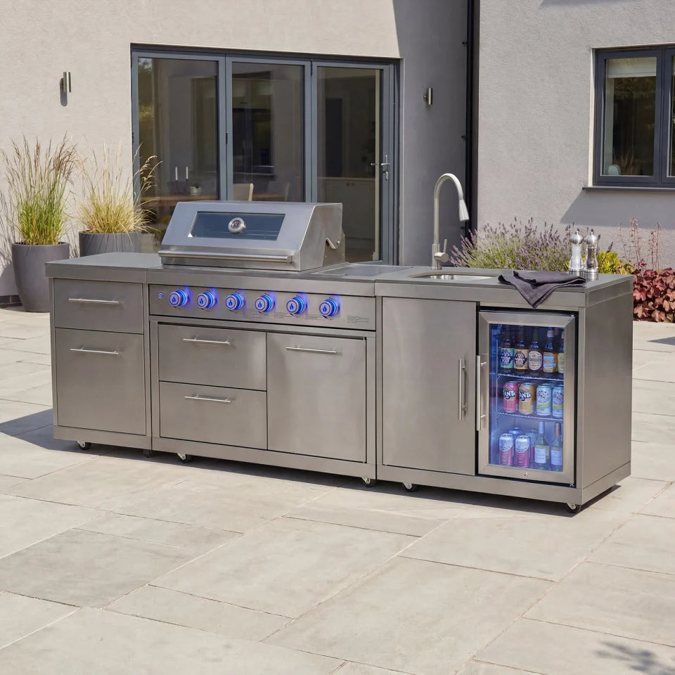 Stanley Straight Outdoor Kitchen 4 Burner Gas BBQ S2641-B - Stainless Steel