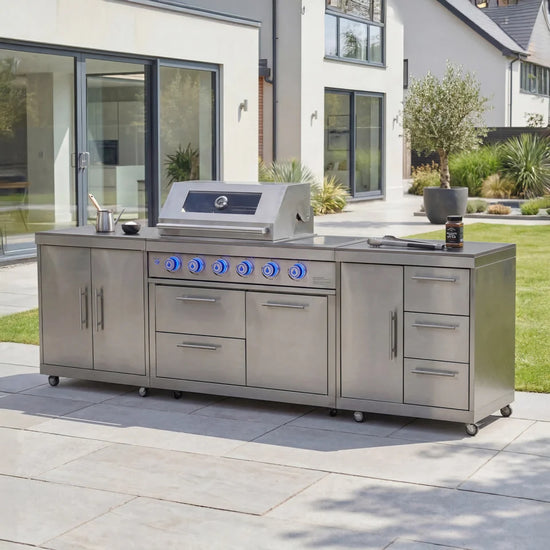 Stanley Straight Outdoor Kitchen 4 Burner Gas BBQ S2828-A - Stainless Steel