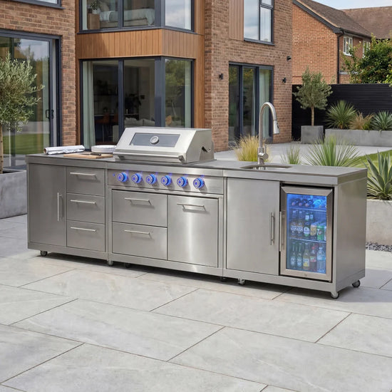 Stanley Straight Outdoor Kitchen 4 Burner Gas BBQ S2961-E - Stainless Steel