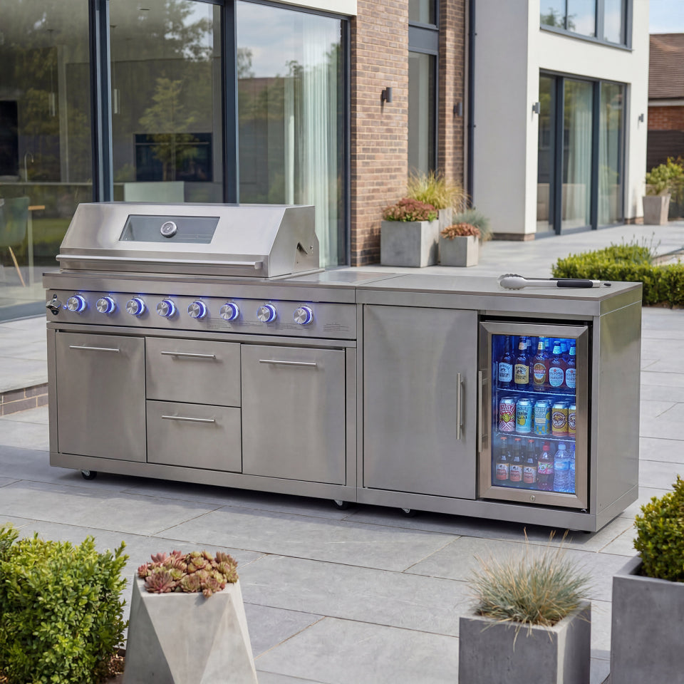 Stanley Straight Outdoor Kitchen 6 Burner Gas BBQ S2431-A - Stainless Steel