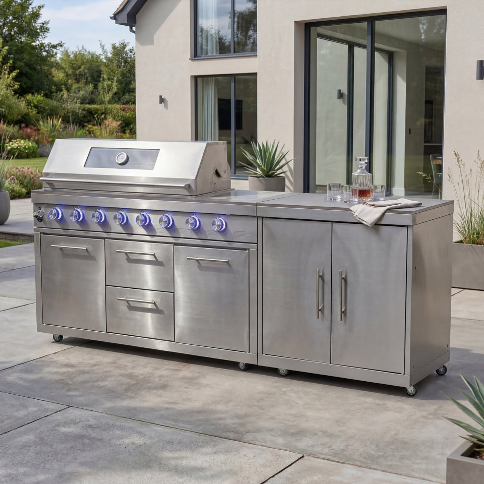 Stanley Straight Outdoor Kitchen 6 Burner Gas BBQ S2298-A - Stainless Steel