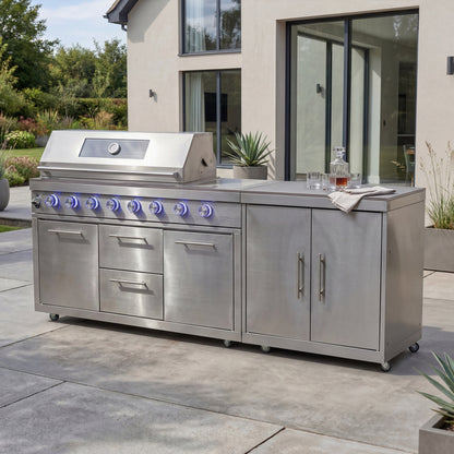 Stanley Straight Outdoor Kitchen 6 Burner Gas BBQ S2298-A - Stainless Steel