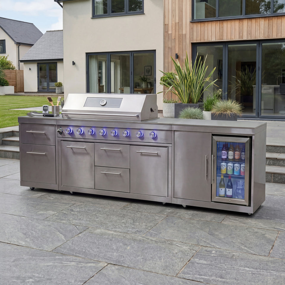 Stanley Straight Outdoor Kitchen 6 Burner Gas BBQ S2941-A - Stainless Steel