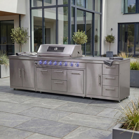 Stanley Straight Outdoor Kitchen 6 Burner Gas BBQ S3128-A - Stainless Steel