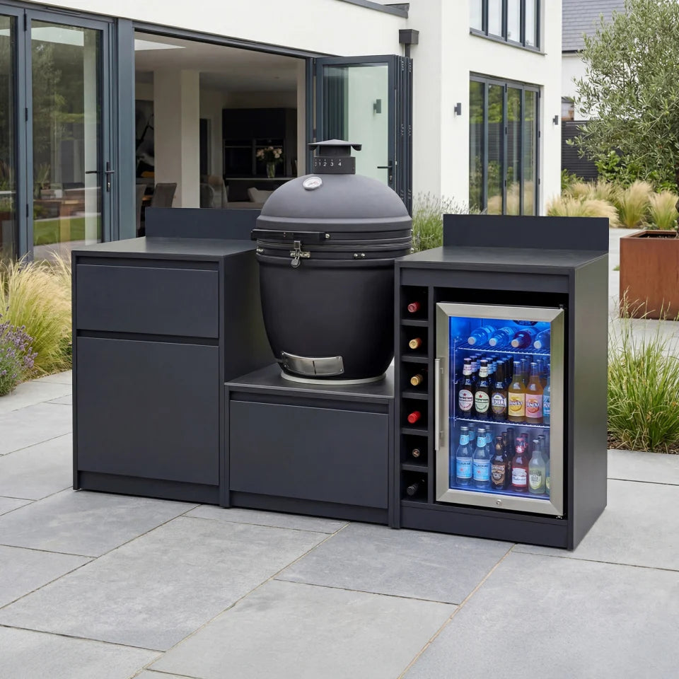 Oakley Straight Outdoor Kitchen Kamado Charcoal BBQ K1800-A - Graphite Grey