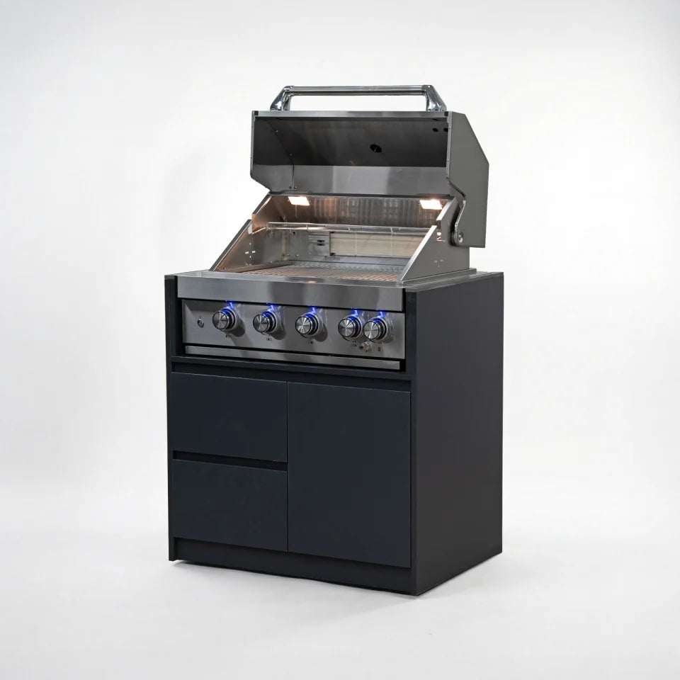 Oakley Straight Outdoor Kitchen 4 Burner Gas BBQ S2400-D - Graphite Grey