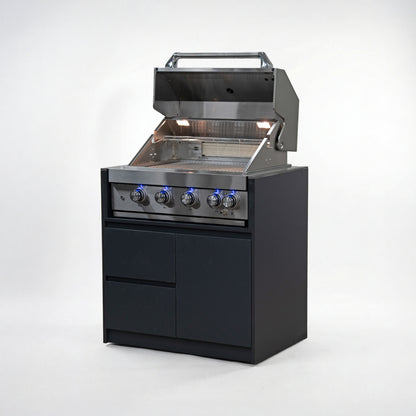Oakley Straight Outdoor Kitchen 4 Burner Gas BBQ S2700-A - Graphite Grey