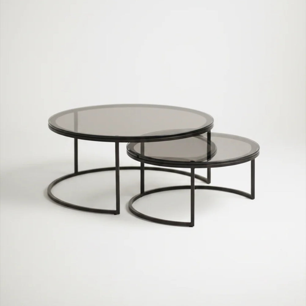 Wheel Coffee Table - Large - Glass