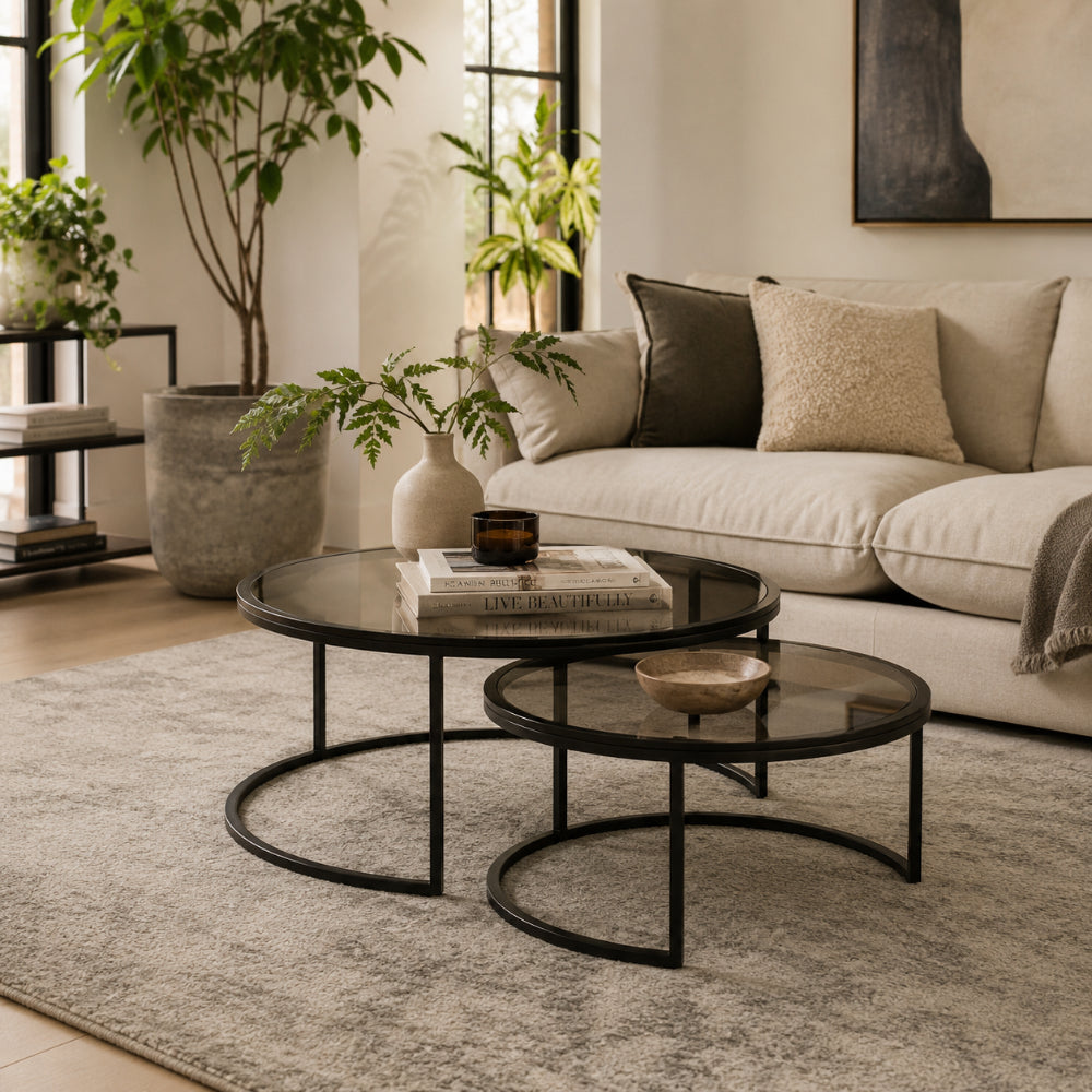 Wheel Coffee Table - Large - Glass