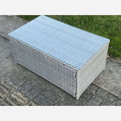 Rectangle rattan coffee table patio outdoor garden furniture Grey Brown Black