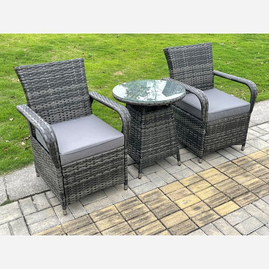 Dark Grey Mix Rattan Garden Furniture Dining Sets Outdoor Patio (four option)