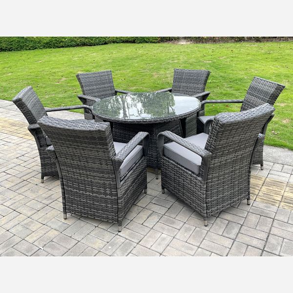 Dark Grey Mix Rattan Garden Furniture Dining Sets Outdoor Patio (four option)