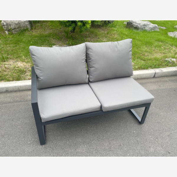 Aluminum Outdoor Garden Furniture Corner Sofa Chair Adjustable Rising Lifting Table Sets Dark Grey 8 Seater