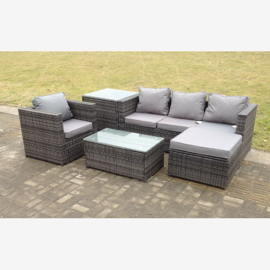 Rattan Sofa Garden Furniture Set Patio Outdoor Table Chairs Sofa Conservatory