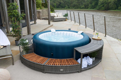 Round Rattan Hot Tub Surround 200cm Grey