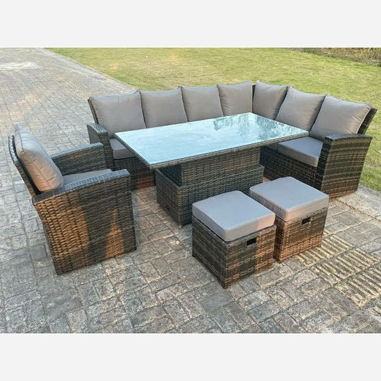Cambridge Rattan Rising Table Rattan Rising Table Set – Garden Pro UK