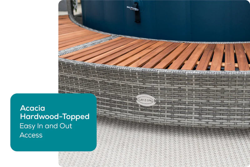 Round Rattan Hot Tub Surround 180cm Grey