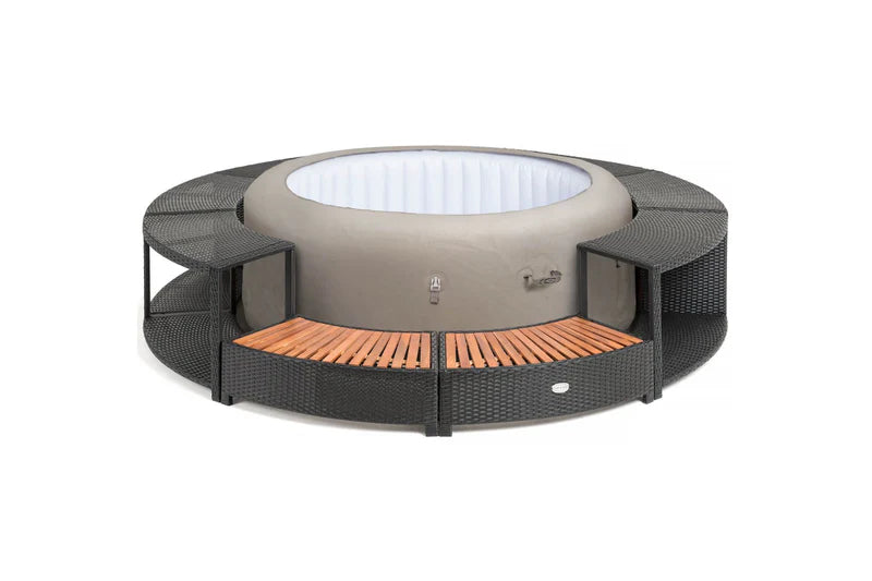 Round Rattan Hot Tub Surround 180cm Black