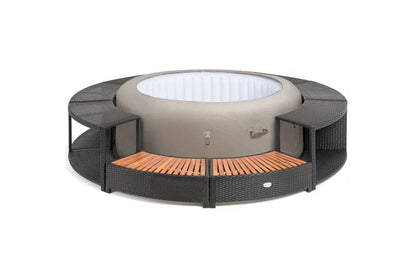 Round Rattan Hot Tub Surround 180cm Black