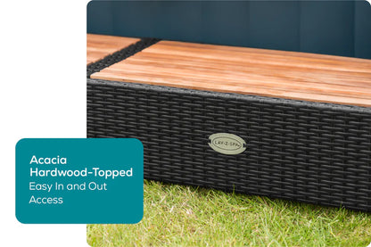 Square Rattan Hot Tub Surround 188cm Black