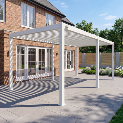 Legacy Aluminium Metal Pergola in Chalk White