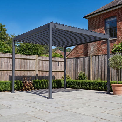 Proteus Lite Metal Pergola in Graphite Grey - 3.0m x 3.0m Free Standing