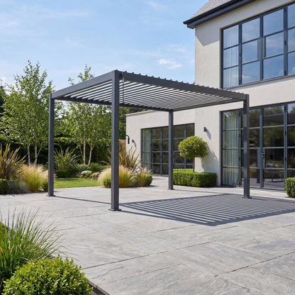 Proteus Metal Pergola in Graphite Grey - 6.0m x 3.0m Free Standing