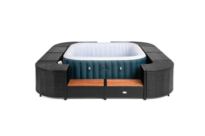 Square Rattan Hot Tub Surround 188cm Black