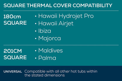 Square Thermal Hot Tub Cover - Large 201cm x 85cm