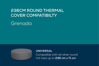 Round Thermal Hot Tub Cover - XXL 236cm x 71cm