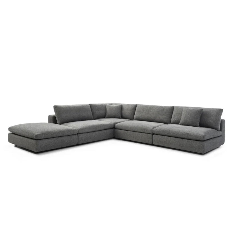 Blanco 5 Piece Modular Sofa - Charcoal